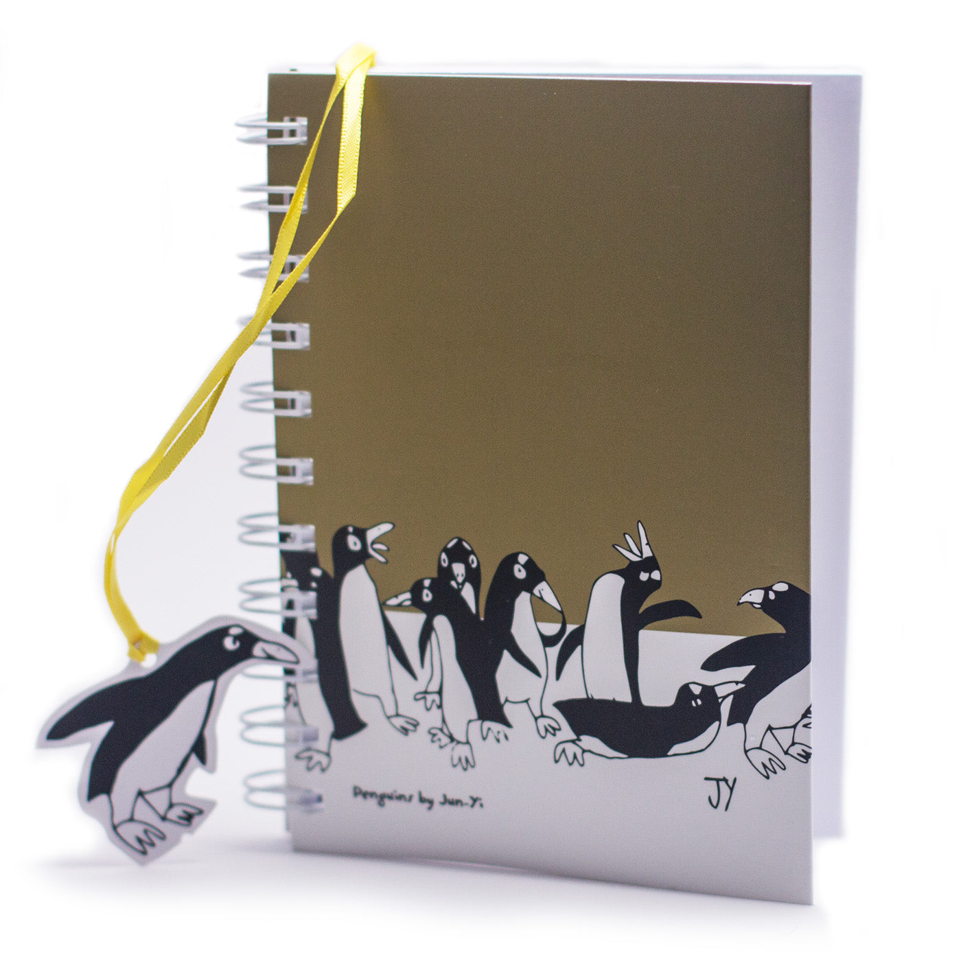 A6 Notebook - Penguin Design - Gold