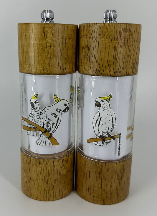 Salt & Pepper Mill Set - Cockatoo Design