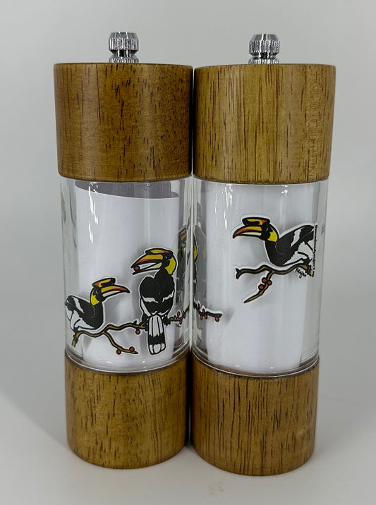 Salt & Pepper Mill Set - Hornbill Design