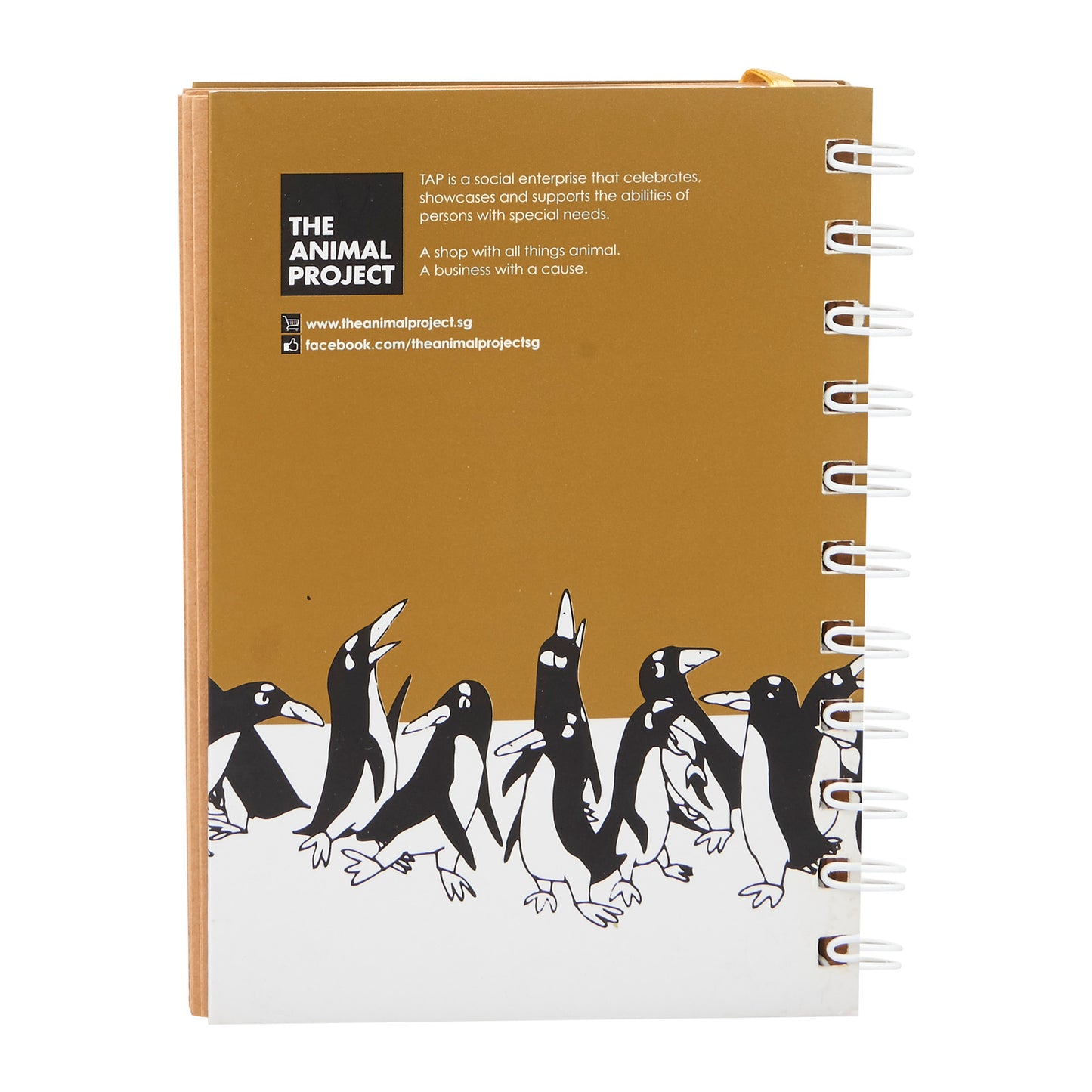 A6 Notebook - Penguin Design - Gold