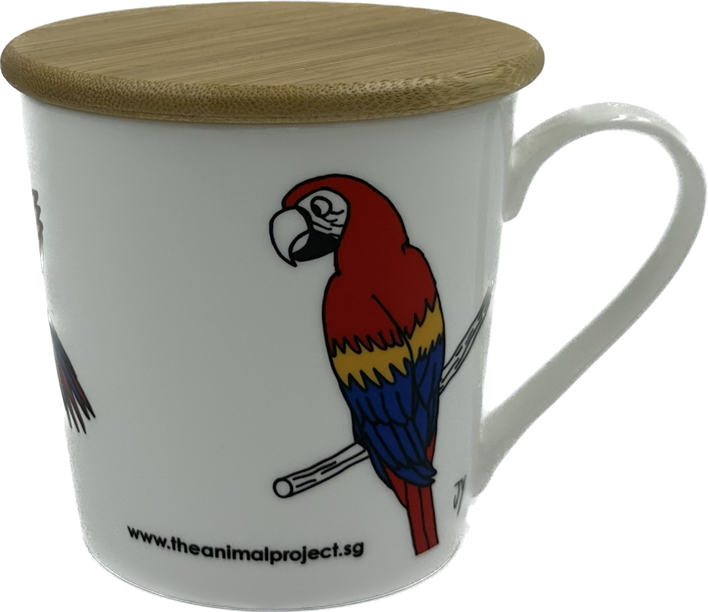 Wide Tapered Mug w/Bamboo Lid - Macaw