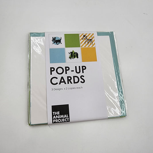 Pop-Up Greeting Card (2 Sets of 3) - Dog, Panda, Zebra