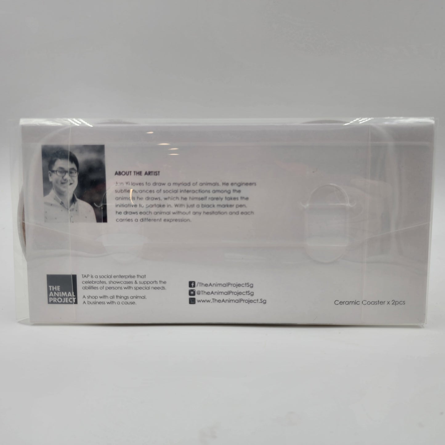 Ceramic Coasters (Set of 2) - Giraffe & Orang Utan