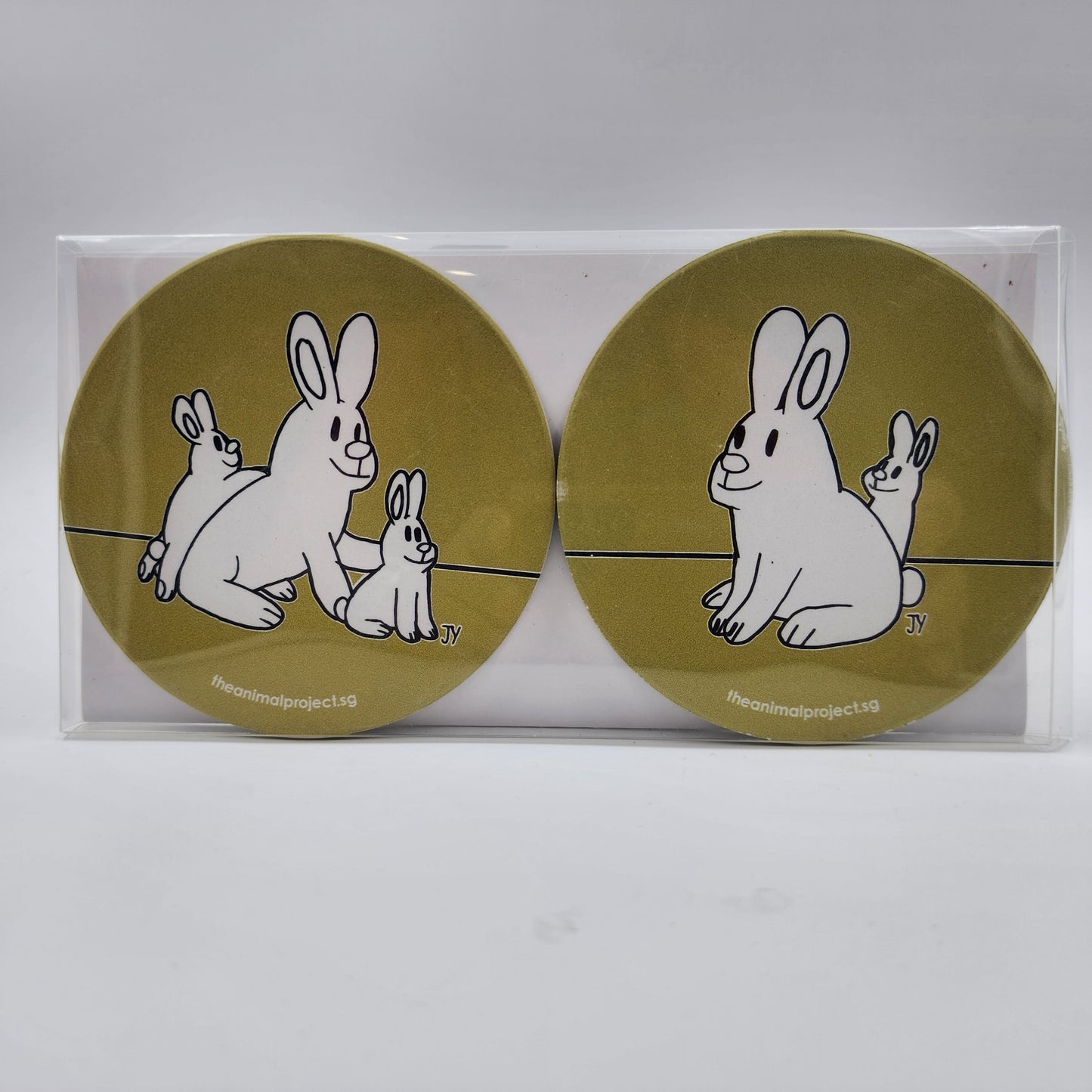 Ceramic Coasters (Set of 2) - Rabbit