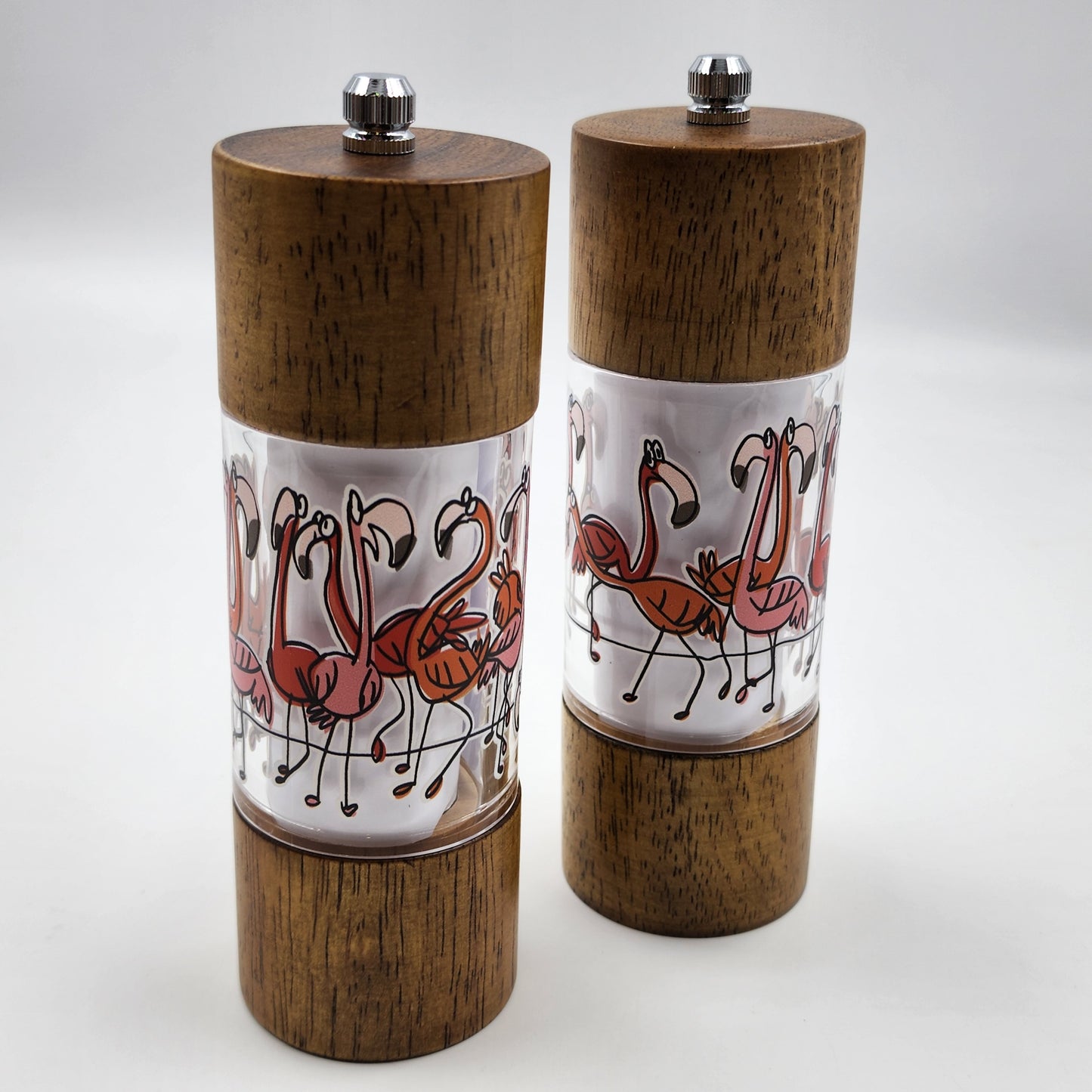 Salt & Pepper Mill Set - Flamingo Design
