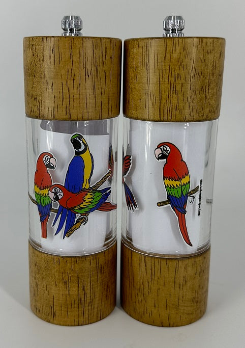 Salt & Pepper Mill Set - Macaw Design