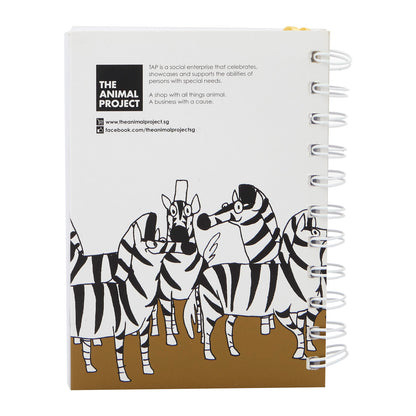 A5 Notebook - Zebra Design - Gold