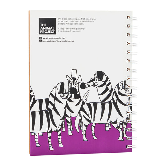 A6 Notebook - Zebra Design - Plum