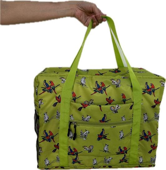 Foldable Travel Bag (Green) - Macaw & Cockatoo