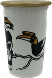 Tall Mug with Bamboo Lid - Hornbill Design