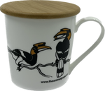 Wide Tapered Mug w/Bamboo Lid - Hornbill