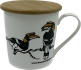 Wide Tapered Mug w/Bamboo Lid - Hornbill