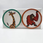 Ceramic Coasters (Set of 2) - Giraffe & Orang Utan