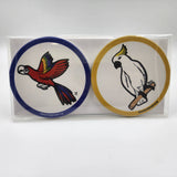 Ceramic Coasters (Set of 2) - Macaw & Cockatoo