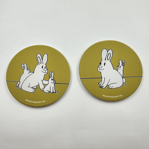 Ceramic Coasters (Set of 2) - Rabbit