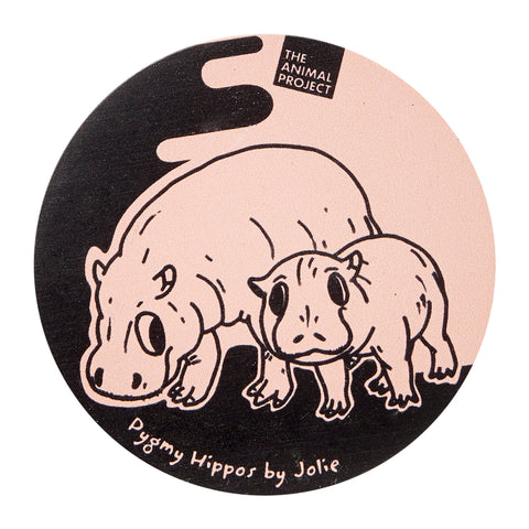 Ceramic Fridge Magnet - Pygmy Hippo by Jolie