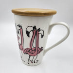 Tall Mug w/ Bamboo Lid - Flamingo