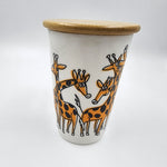 Tall Mug w/Bamboo Lid - Giraffe