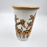 Tall Mug w/Bamboo Lid - Giraffe