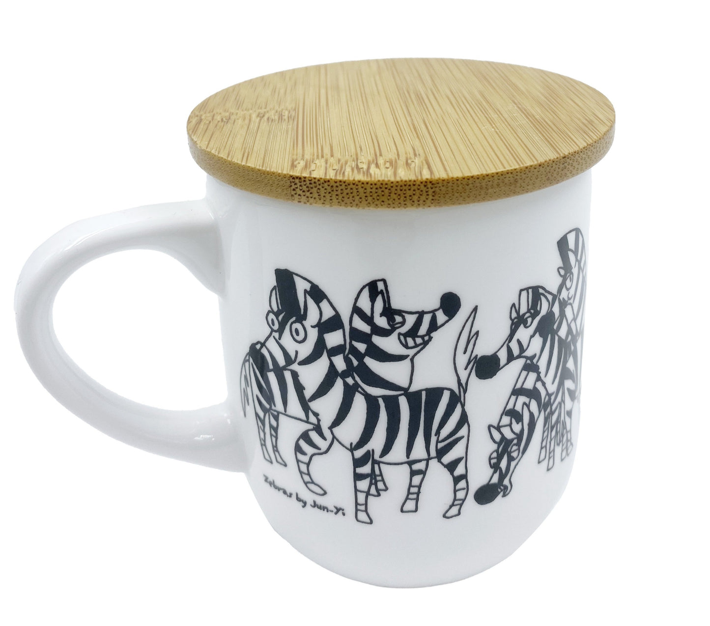 U-Mug w/Wooden Lid- Zebra