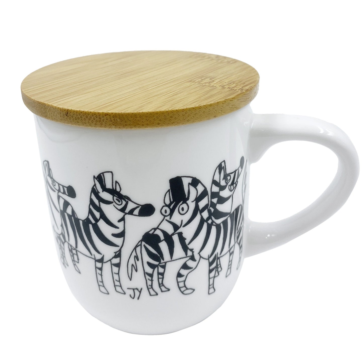 U-Mug w/Wooden Lid- Zebra